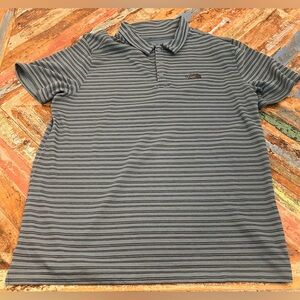 The North Face Men's Plaited Craig Blue Striped Short Sleeve Polo Shirt Size XL